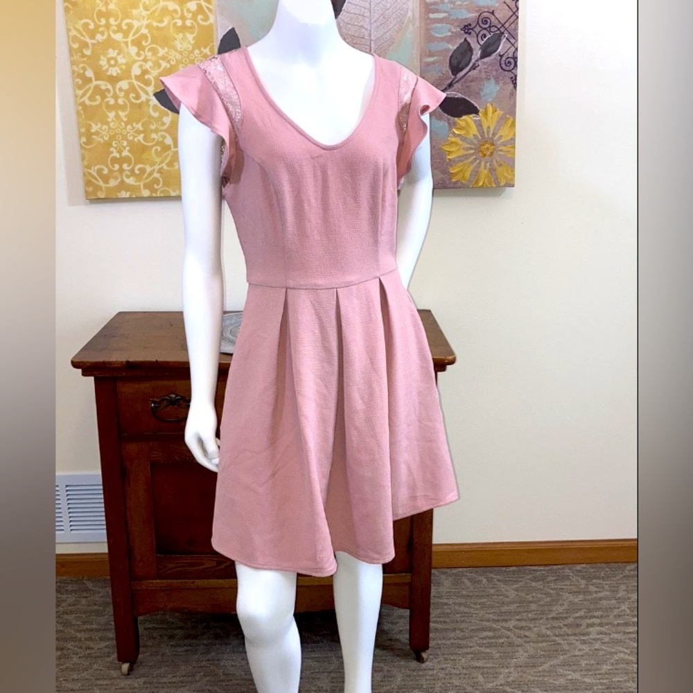Juniors size Small Speechless Antique Rose Fit and Flare Cap Sleeve Dress NWT